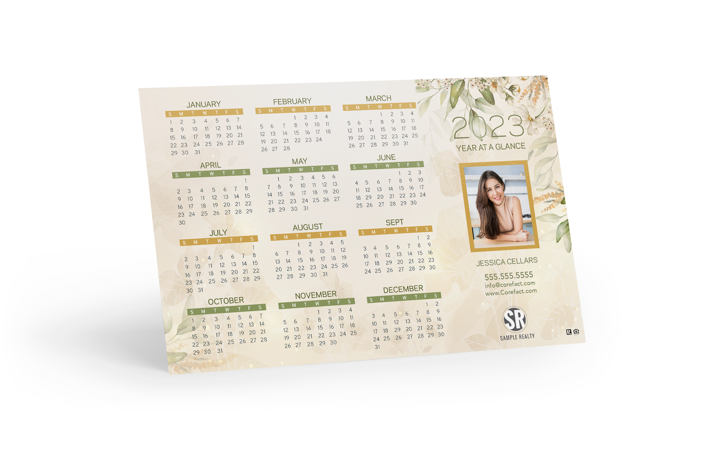 Corefact Calendar Magnet 2023 <br> Watercolor Floral (Mailer) Corefact Calendar Magnet 2023 <br> Watercolor Floral (Mailer)