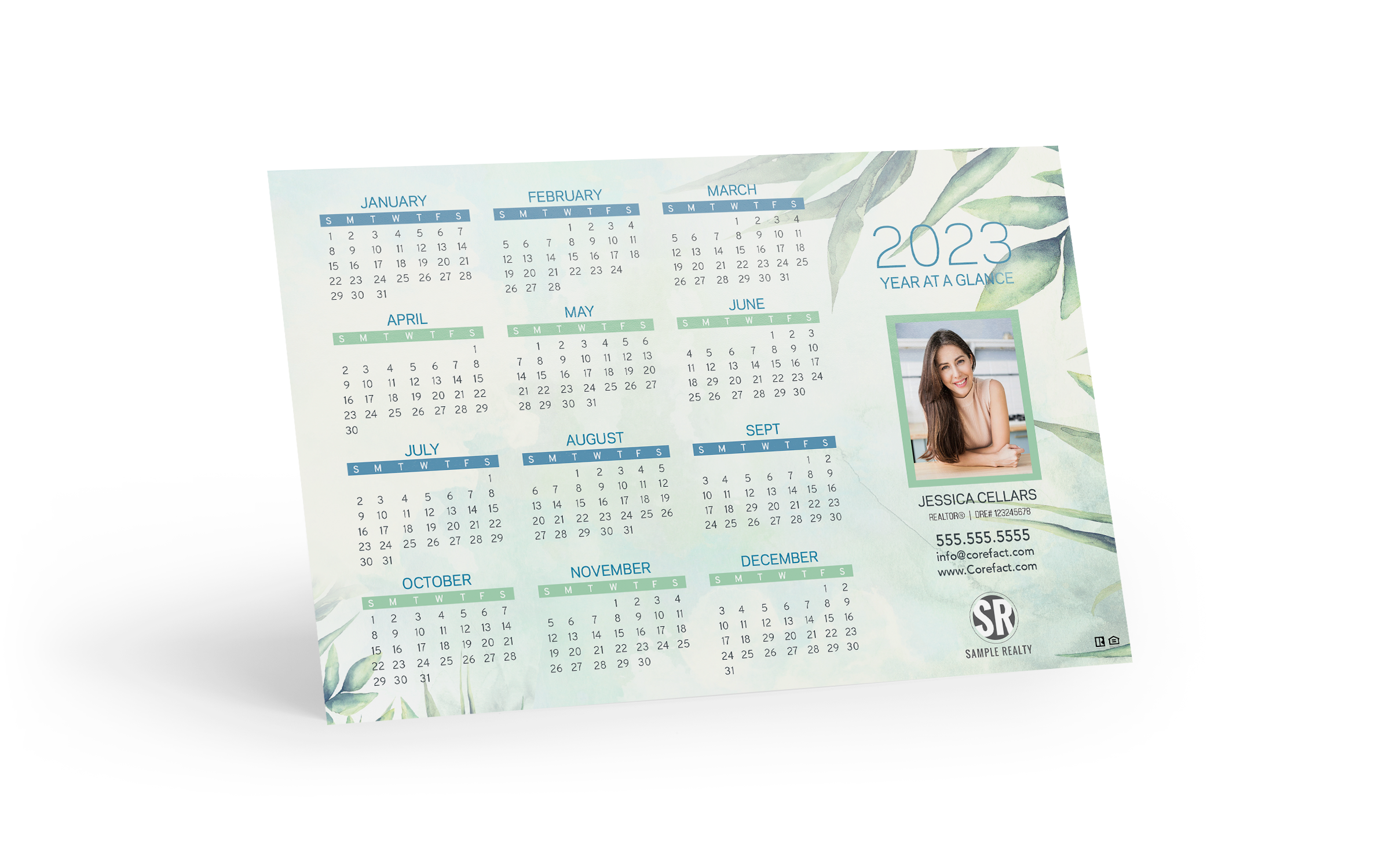 Corefact Calendar Magnet 2023 <br> Watercolor Leaves (Mailer) Corefact Calendar Magnet 2023 <br> Watercolor Leaves (Mailer)